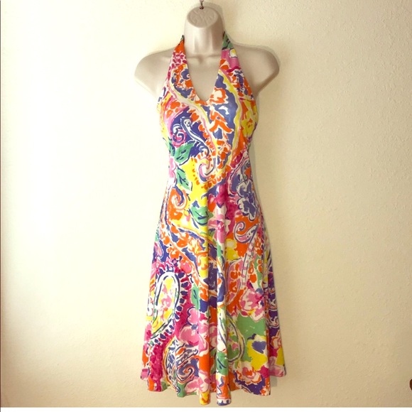Ralph Lauren Silk Blend Halter Dress - Picture 1 of 5